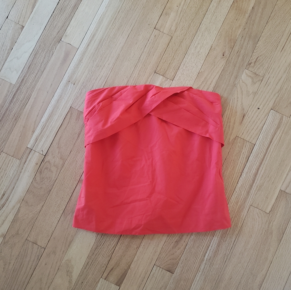 NWT J.Crew Red Stapless Tube Top - Picture 2 of 8